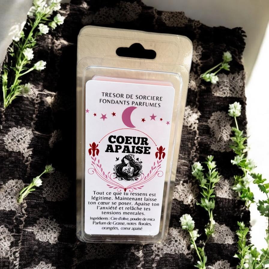 Fondants de cire parfumés "cœur apaisé" , fondants à la camomille, fondants d'intention, fondants sorcière