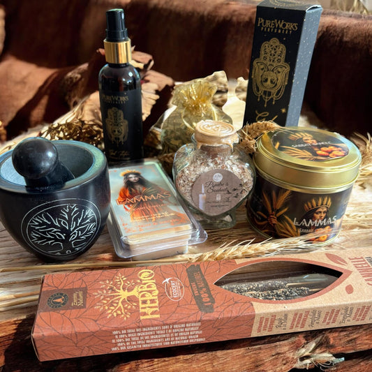 Box de Lammas, box de Lughnasadh, witch box Lammas, bougie Lammas, witch box Lughnasadh, encens Lammas