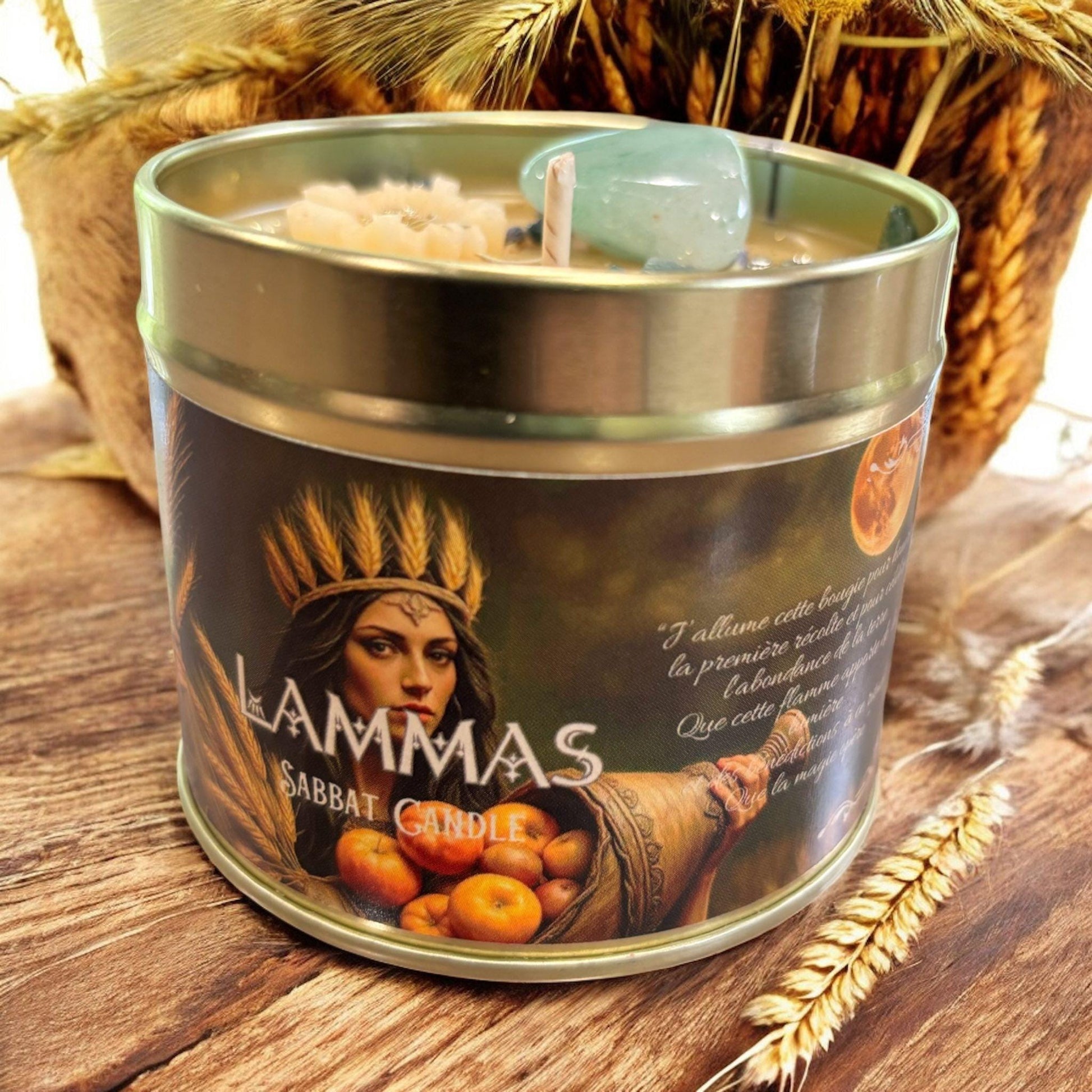 Bougie de Lammas, bougie de Lughnasadh, sabbat de Lammas, bougie rituelle, bougie sabbat Lammas