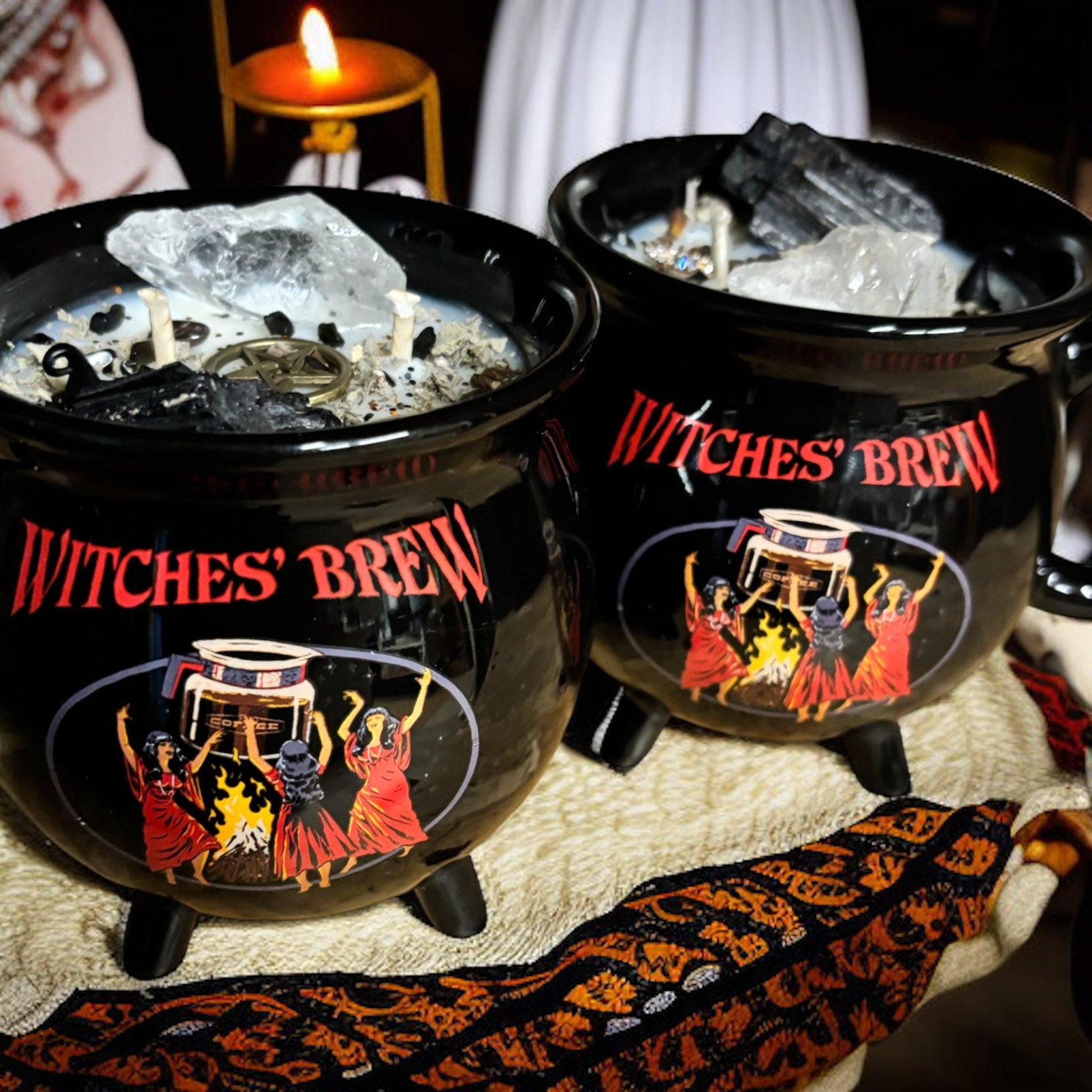 Bougie mug sorcière "witches brew", bougie artisanale, bougie sorcière