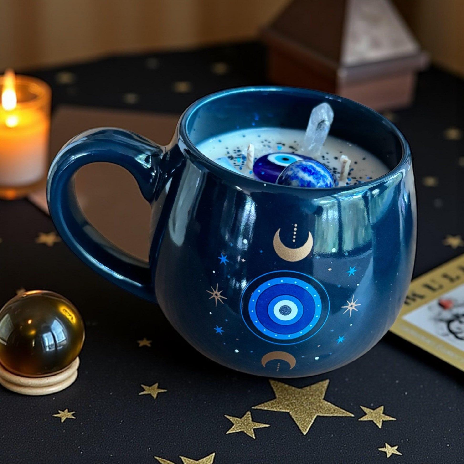 Bougie mug oeil de Nazar, bougie protection, bougie