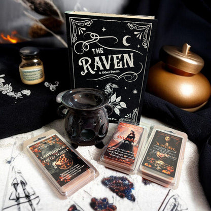 Coffret de fondants de cire parfumés " sortilèges d'ambiance", fondants parfumés, brûleur à fondants