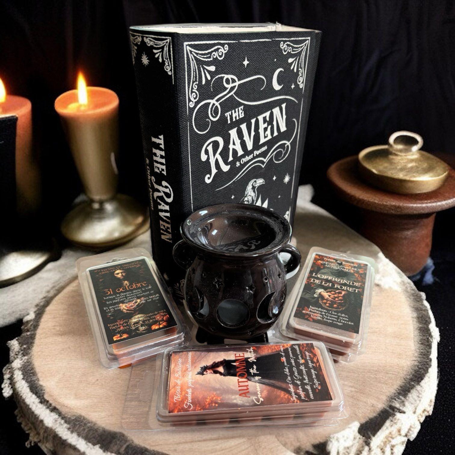 Coffret de fondants de cire parfumés " sortilèges d'ambiance", fondants parfumés, brûleur à fondants