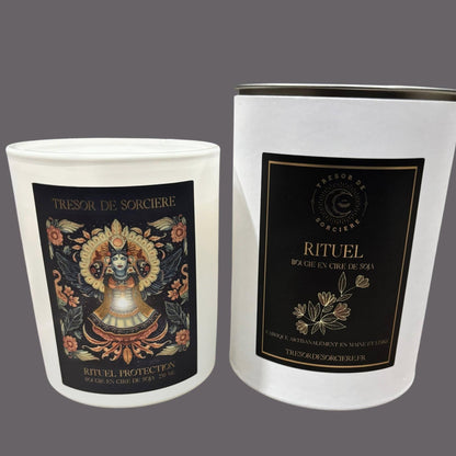 Bougie rituel de protection, bougie spirituelle, bougie d'intention, bougie rituel, bougie artisanale, bougie cadeau