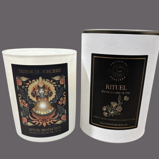 Bougie rituel de protection, bougie spirituelle, bougie d'intention, bougie rituel, bougie artisanale, bougie cadeau