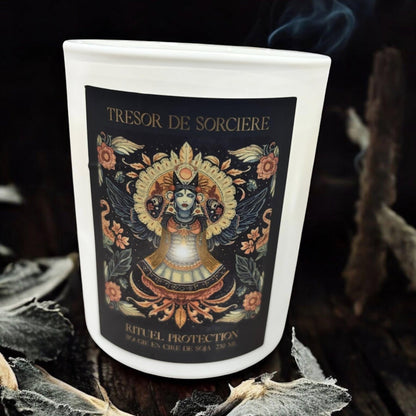 Bougie rituel de protection, bougie spirituelle, bougie d'intention, bougie rituel, bougie artisanale, bougie cadeau