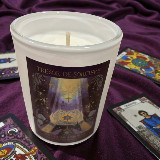 Bougie rituel de l'oracle, bougie spirituelle, bougie d'intention, bougie cadeau, bougie ésotérique,