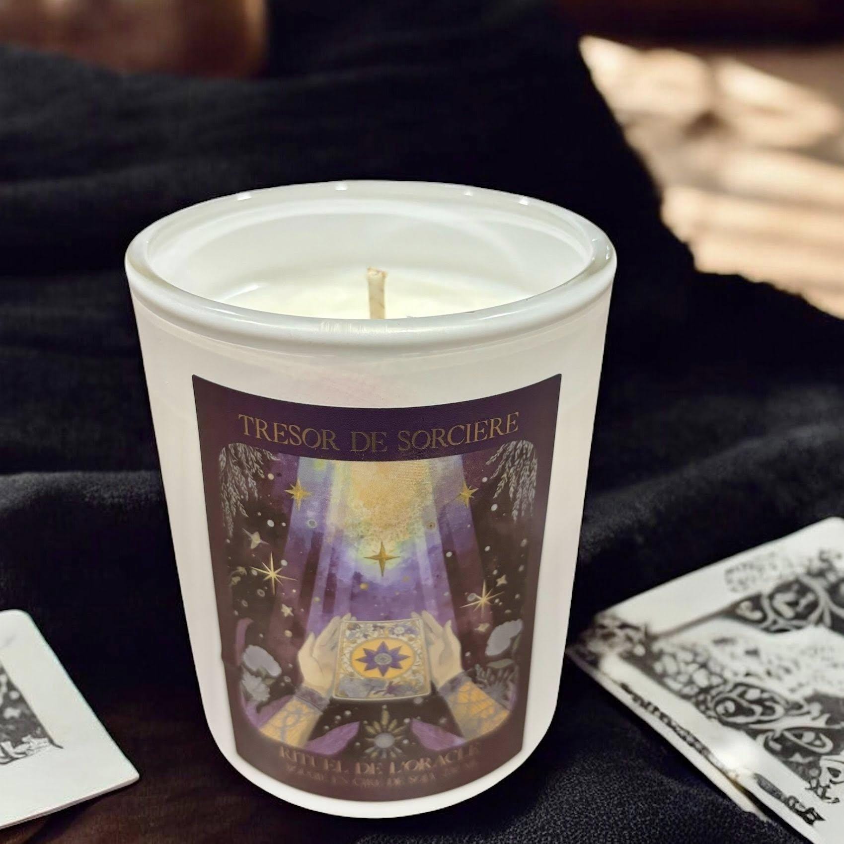 Bougie rituel de l'oracle, bougie spirituelle, bougie d'intention, bougie cadeau, bougie ésotérique,