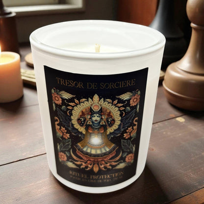 Bougie rituel de protection, bougie spirituelle, bougie d'intention, bougie rituel, bougie artisanale, bougie cadeau