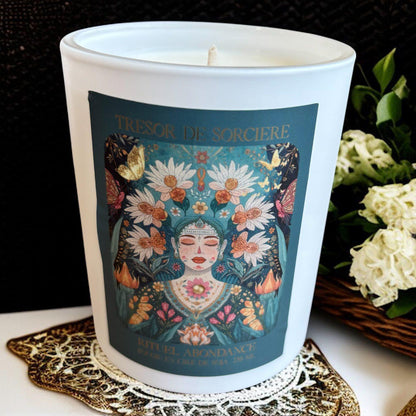 Bougie rituel "Abondance", bougie artisanale, bougie parfumée, bougie spirituelle, bougie d'intention