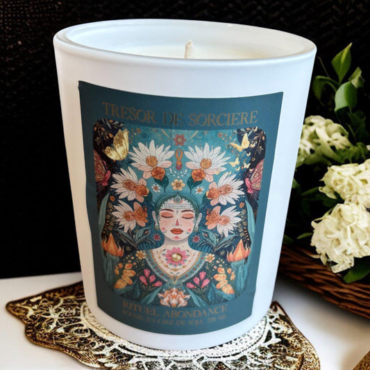 Bougie rituel "Abondance", bougie artisanale, bougie parfumée, bougie spirituelle, bougie d'intention
