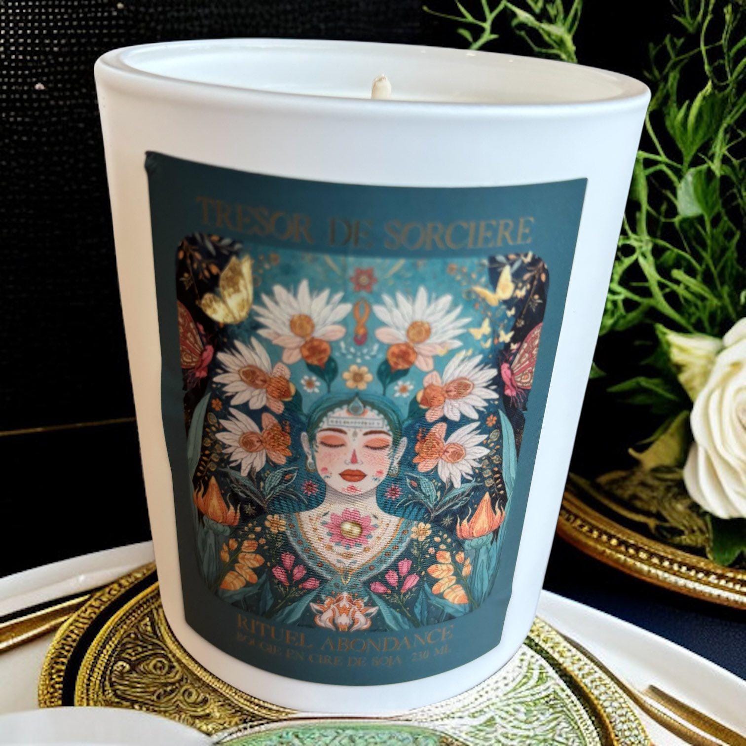 Bougie rituel "Abondance", bougie artisanale, bougie parfumée, bougie spirituelle, bougie d'intention