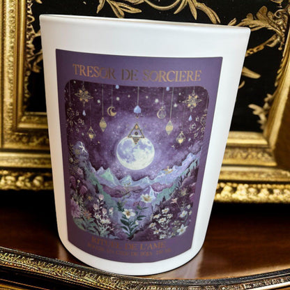 Bougie rituel de l'âme, bougie d'intention, bougie spirituelle, bougie artisanale, bougie parfumée, bougie cire de soja