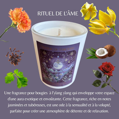 Bougie rituel de l'âme, bougie d'intention, bougie spirituelle, bougie artisanale, bougie parfumée, bougie cire de soja