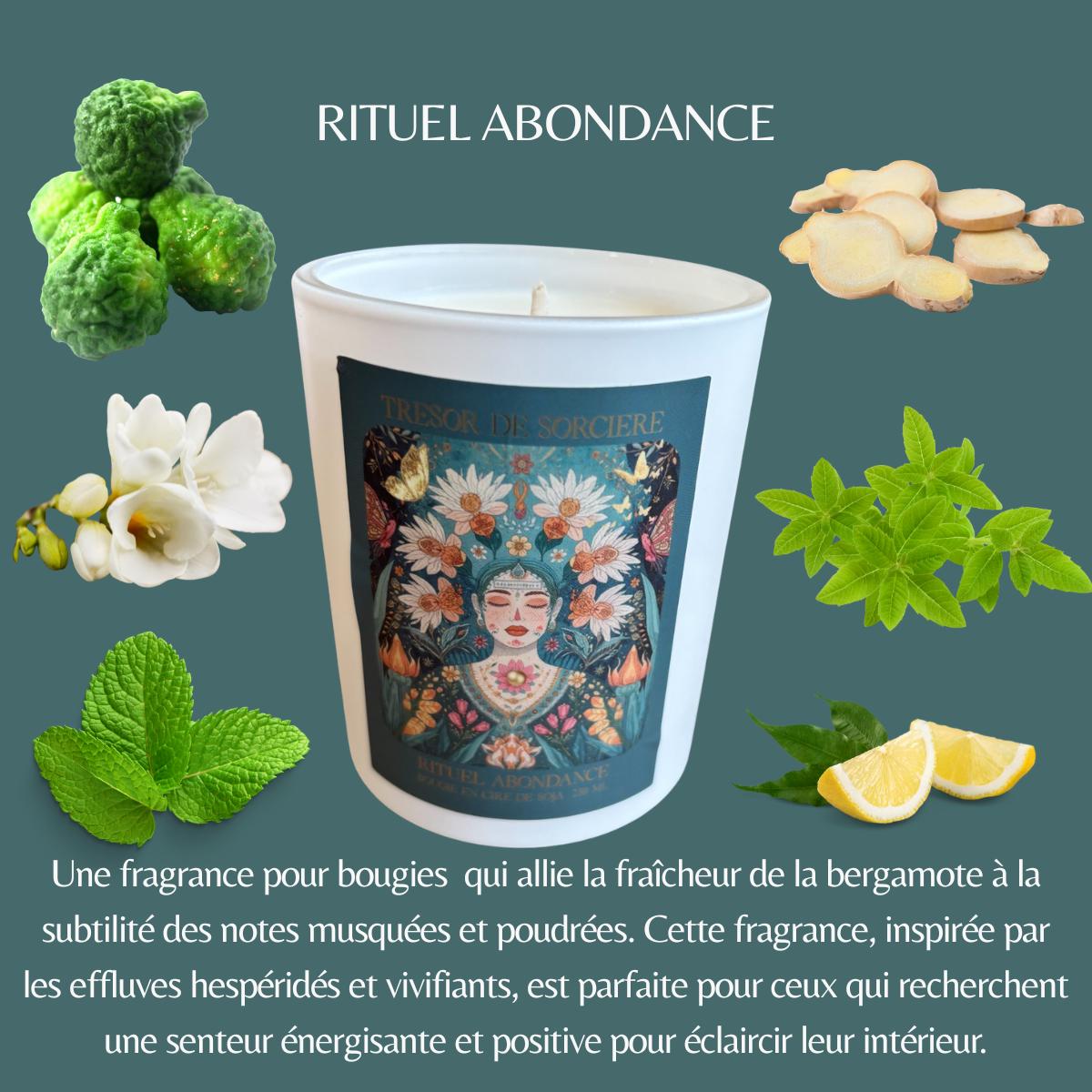 Bougie rituel "Abondance", bougie artisanale, bougie parfumée, bougie spirituelle, bougie d'intention