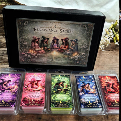 coffret fondants de cire parfumés, fondants Ostara, fondants magiques, fondants sorcière, fondants witchy