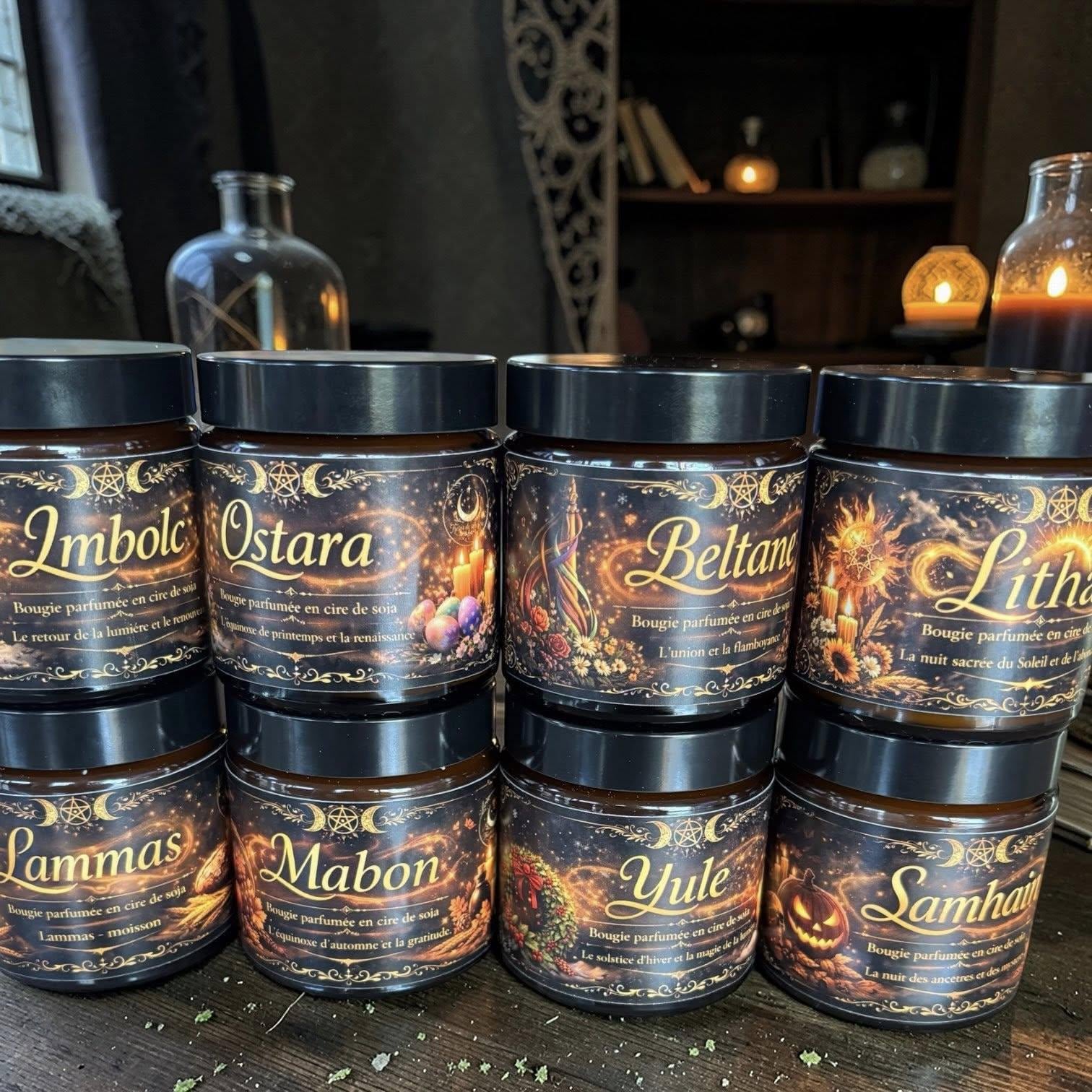 bougie de Samhain, sabbat de Samhain, bougie sorcière, bougie d'intention, rituel de Samhain