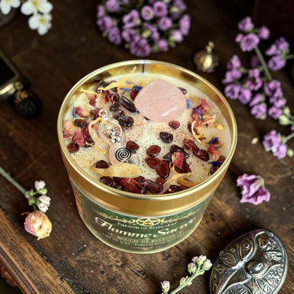 Bougie de Beltane, sabbat de beltane, bougie rituel beltane, bougie d'intention