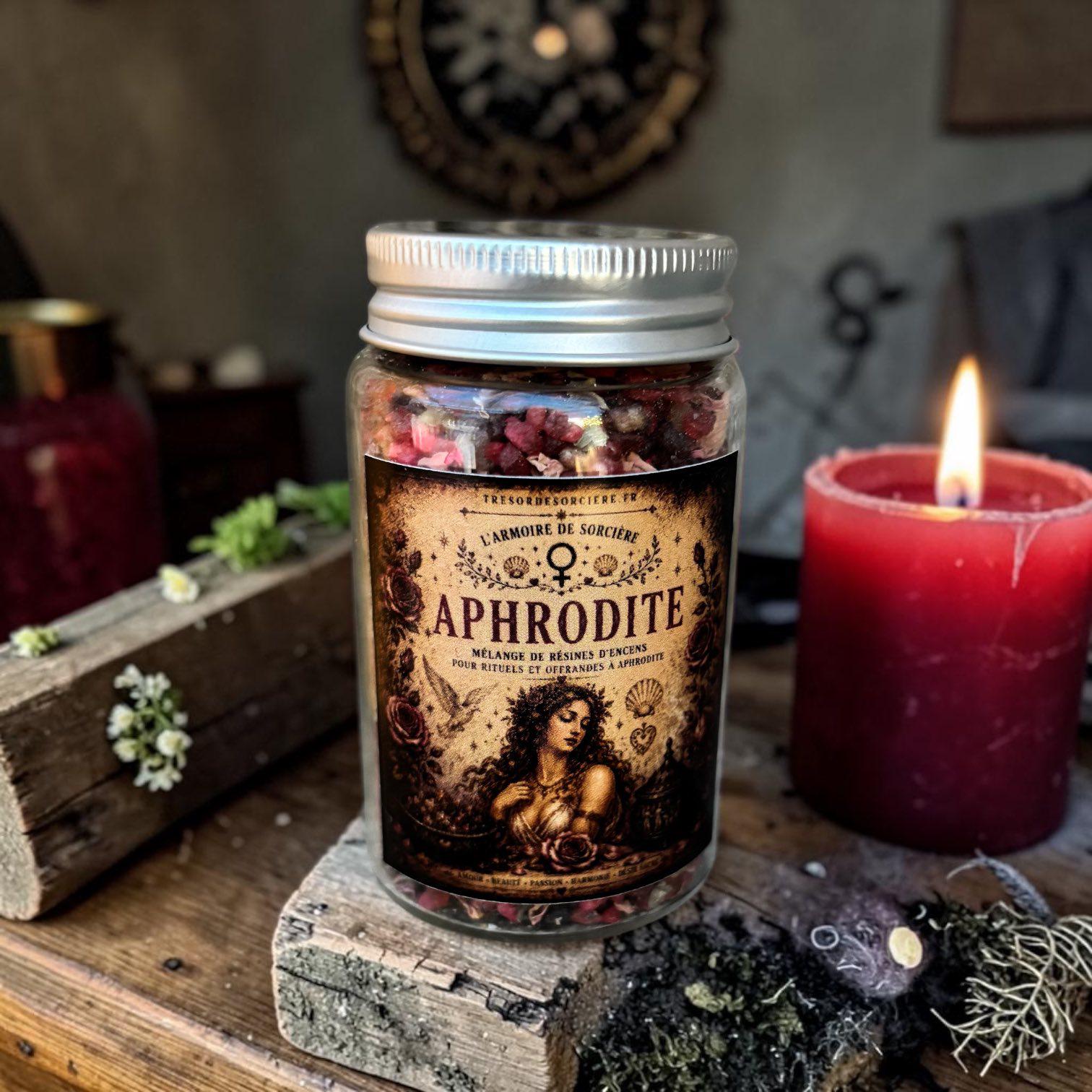 Résines d'encens Aphrodite, encens rituel, mélange encens à brûler,