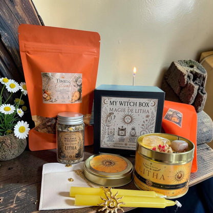 My Witch box Litha, sabbat de Litha, witchbox, bougie Litha, encens Litha