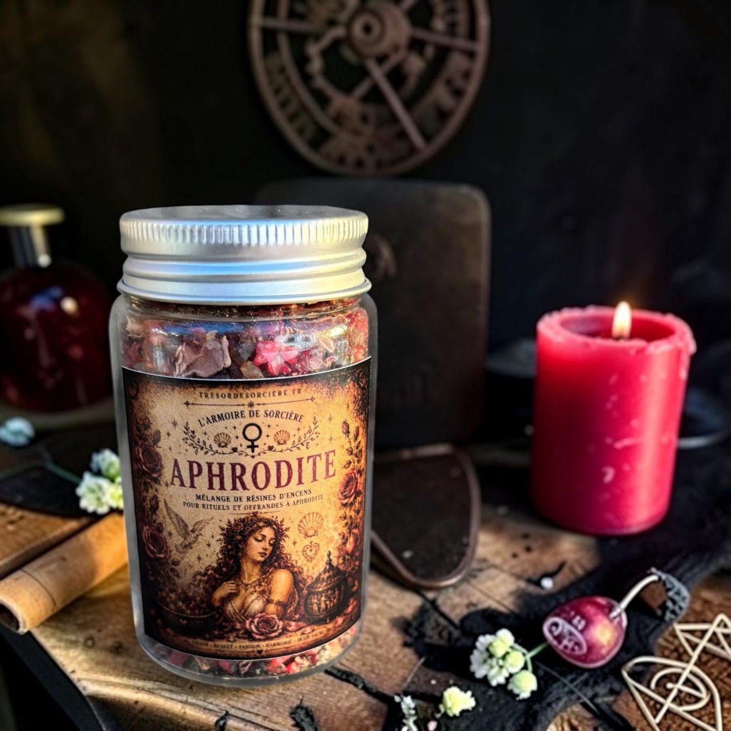 Résines d'encens Aphrodite, encens rituel, mélange encens à brûler,