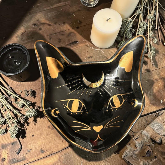 vide poche black cat, coupelle chat noir, chat gothique