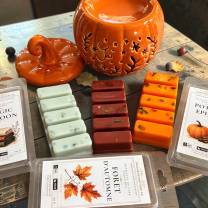 Coffret de fondants de cire parfumés et brûleur à fondants, coffret fondants parfumés automne