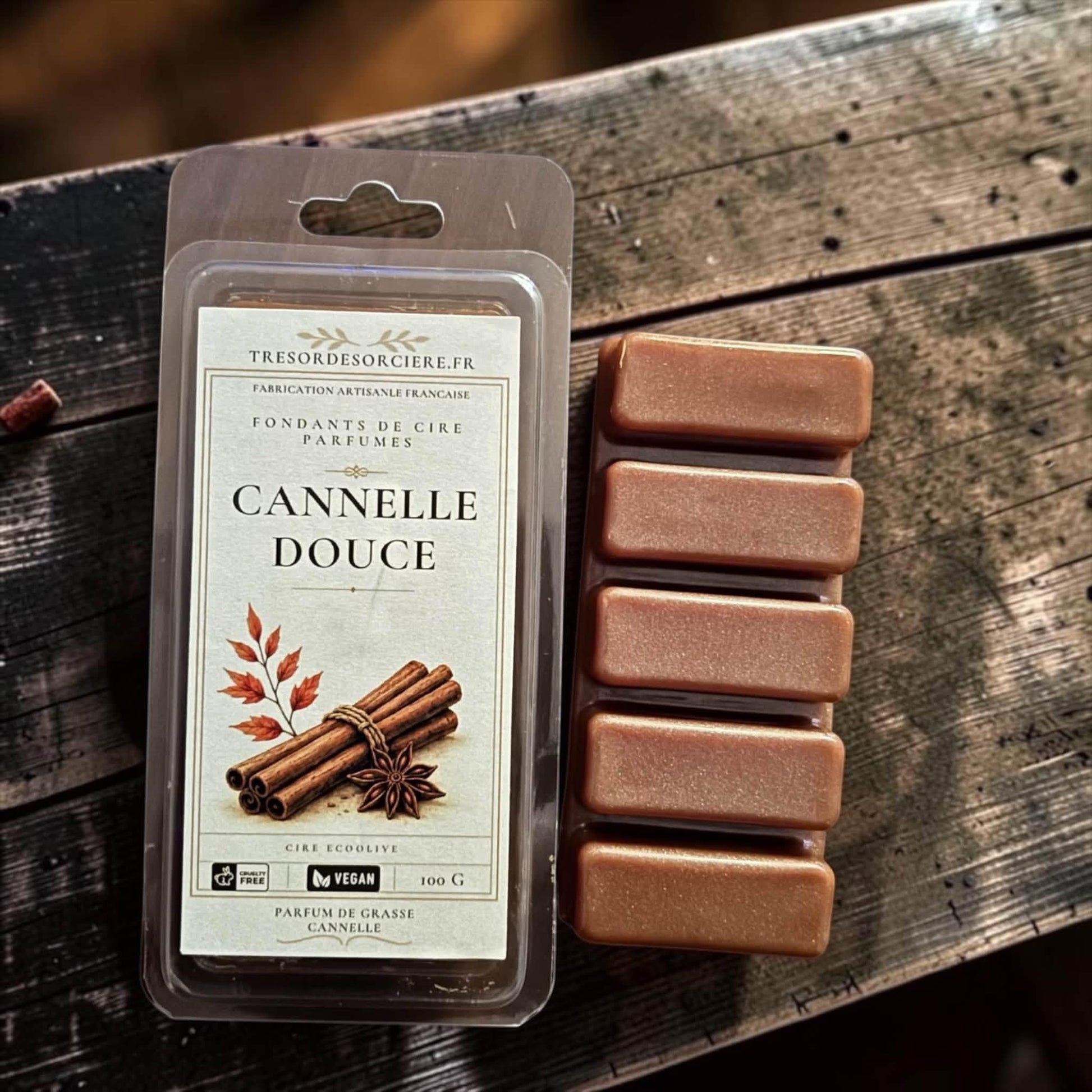 Fondants parfumés Cannelle Douce, détail cire EcoOlive