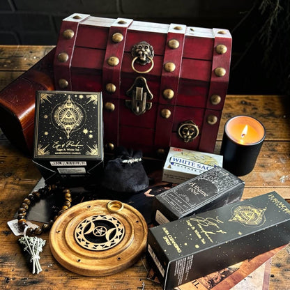 Huile rituelle Athamé Noir, coffret cadeau sorcière