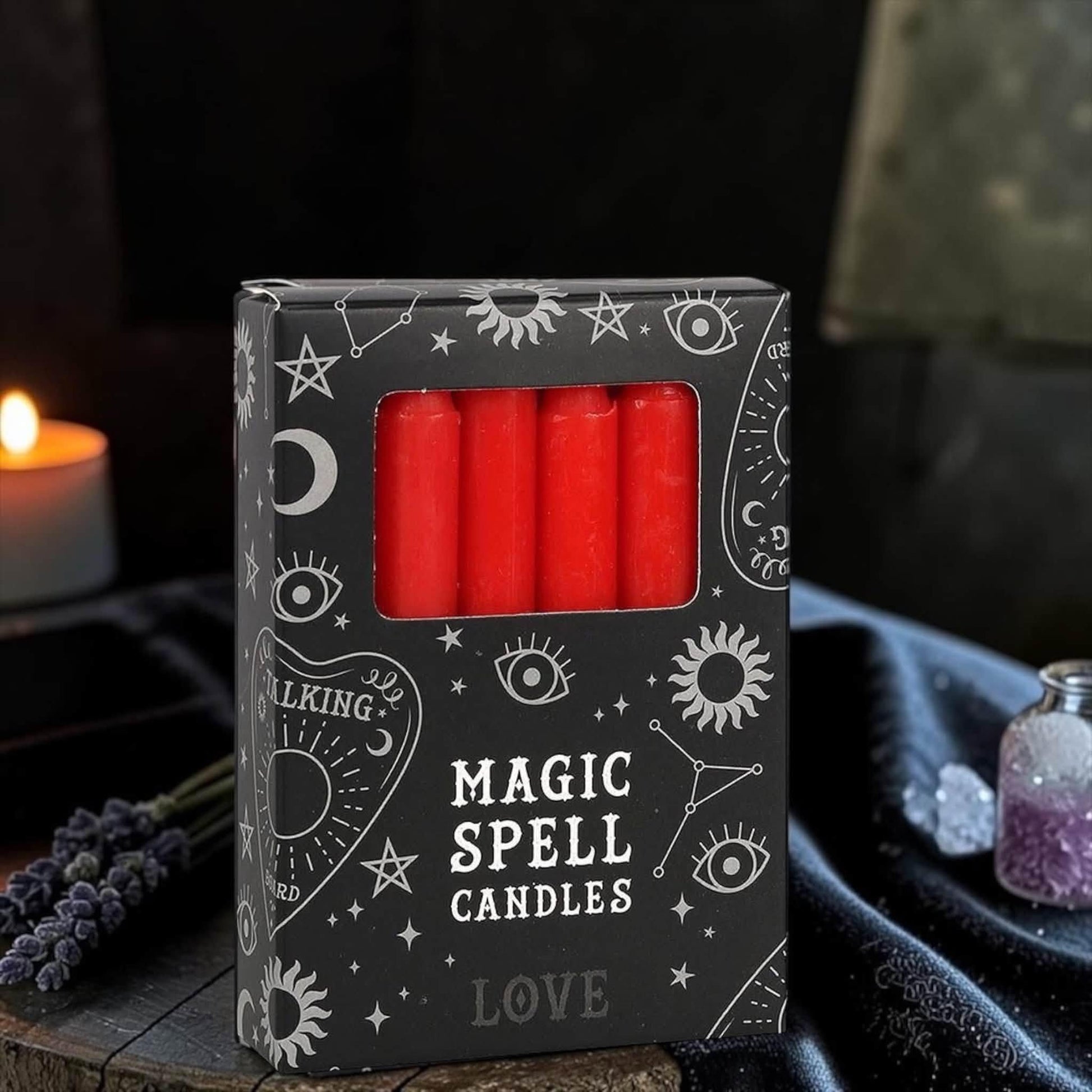 Bougie rituelle Magic Spell Candles violette, prospérité et intuition