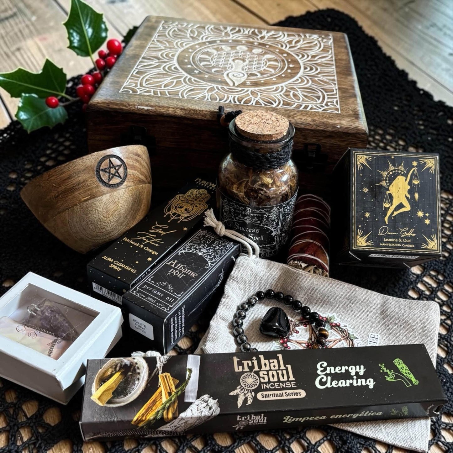 Coffret en bois déesse wicca