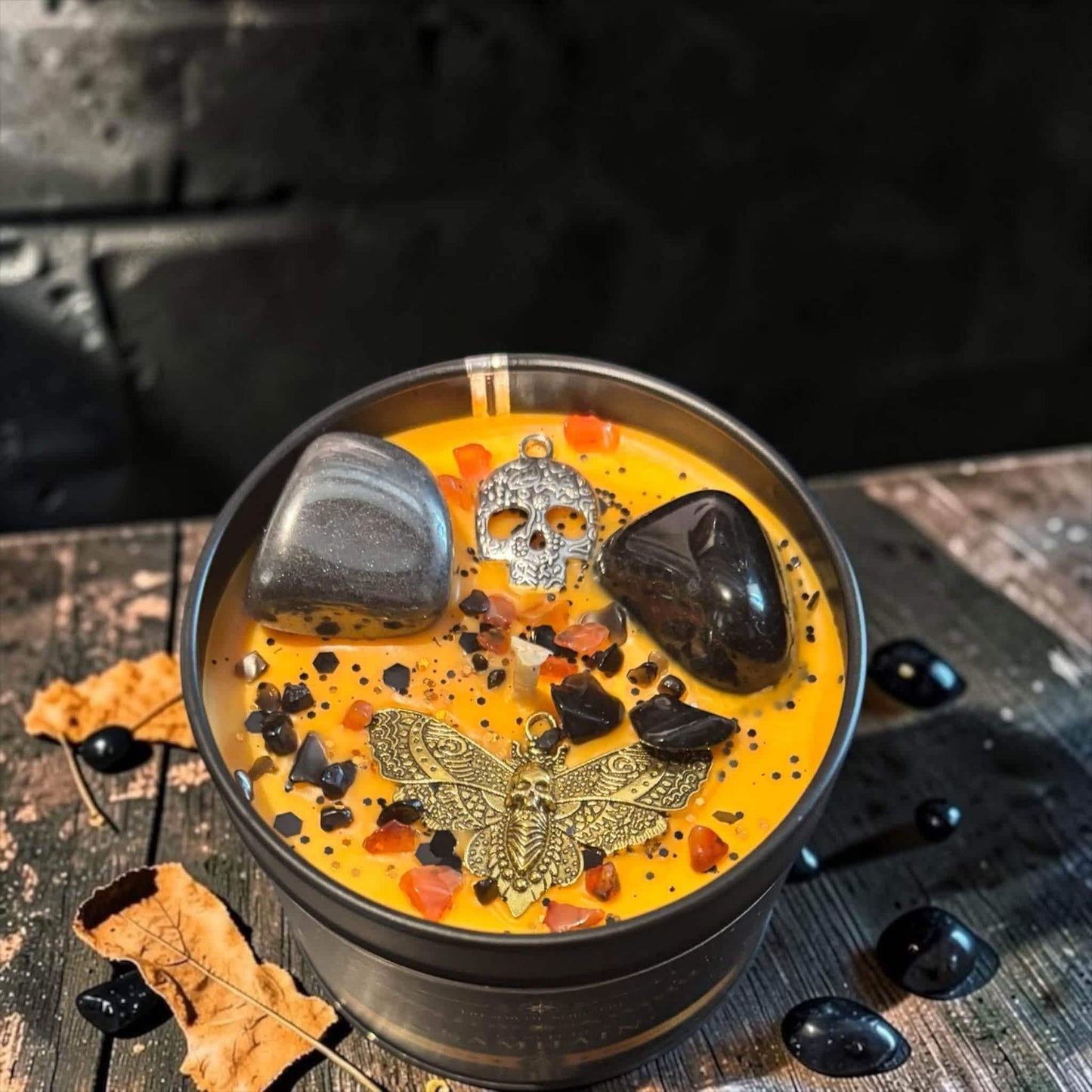bougie samhain parfum encens, bougie artisanale française