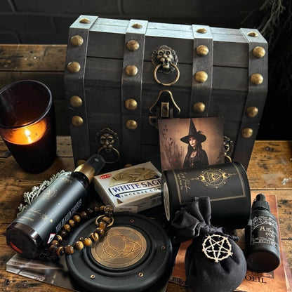 Bougie obsidienne noire protection, coffret ésotérique