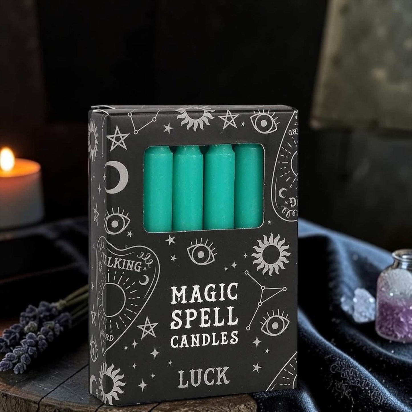 Bougie rituelle Magic Spell Candles verte, chance et opportunités