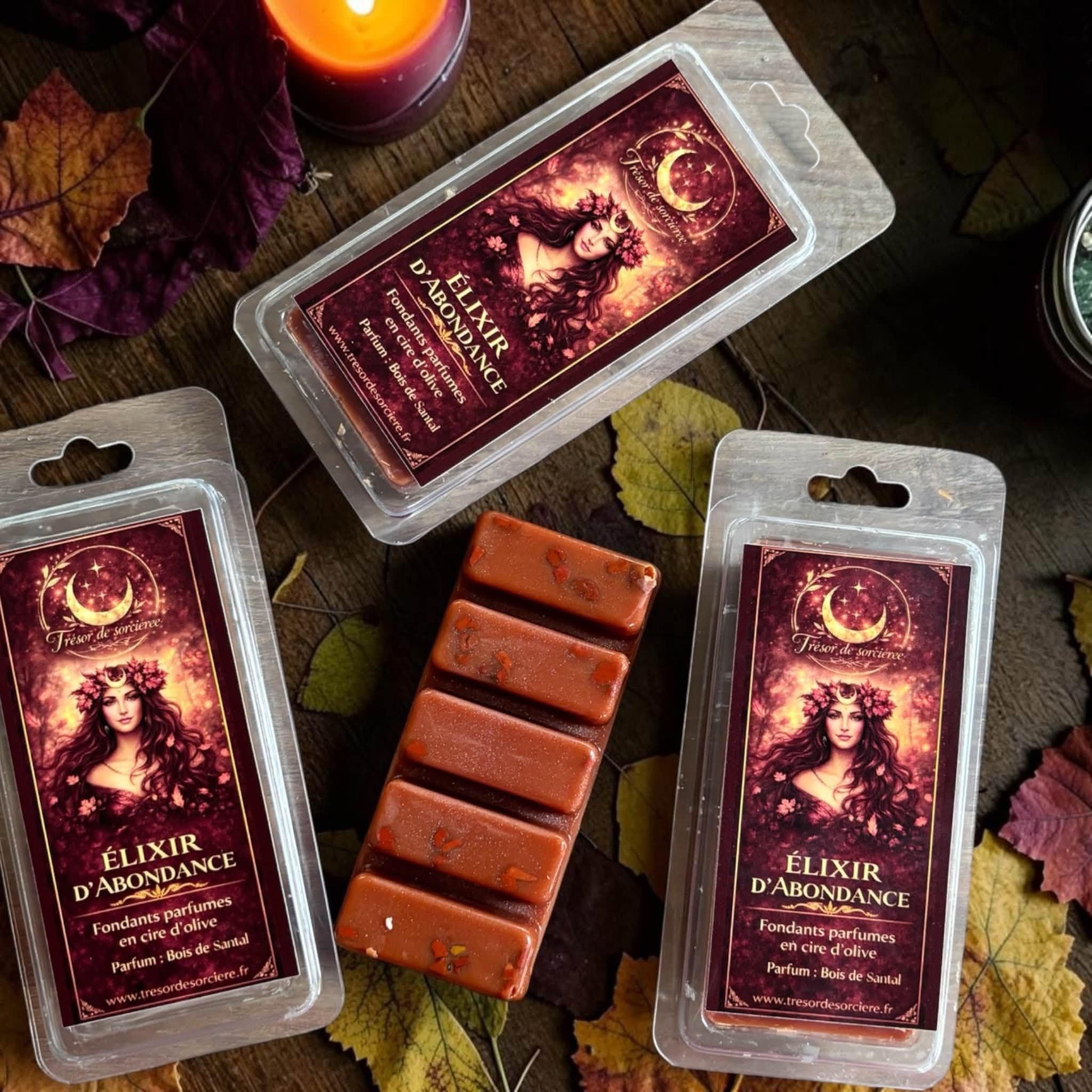 Fondants de cire parfumés "élixir d'abondance", fondants équinoxe automne, fondants de mabon