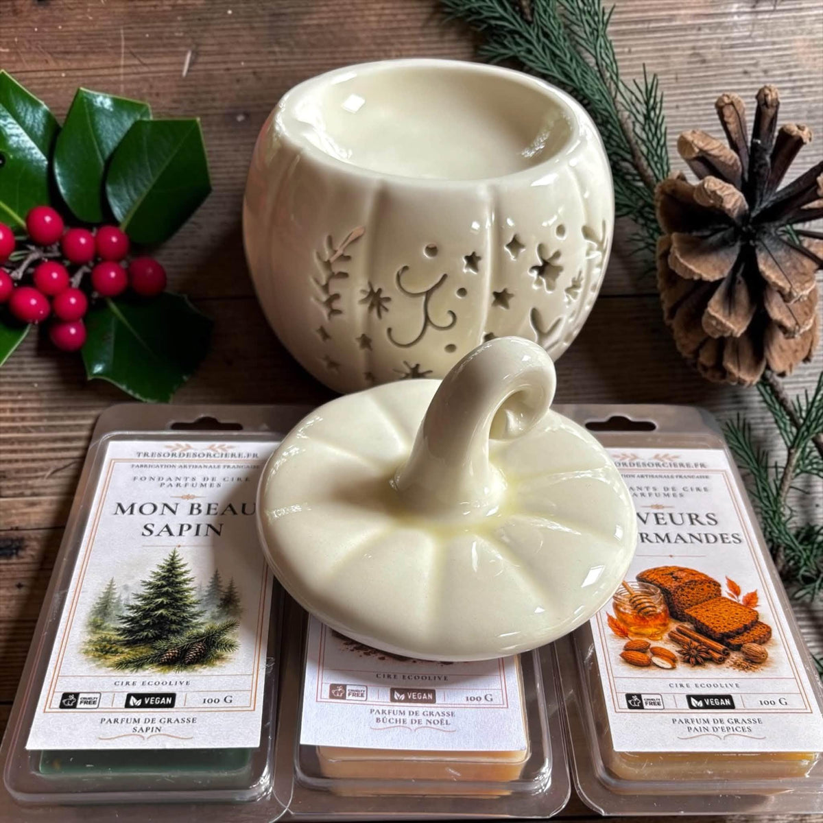 coffret fondants parfumés Noël et brûle parfum