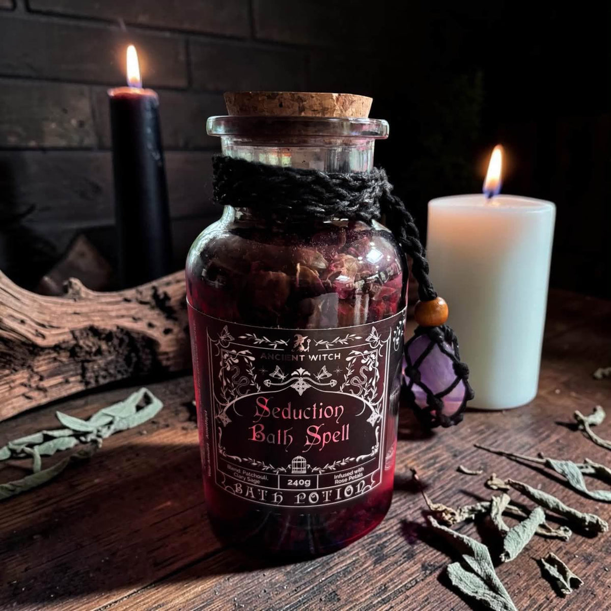 Potion de bain séduction, sels de bain ésotérique