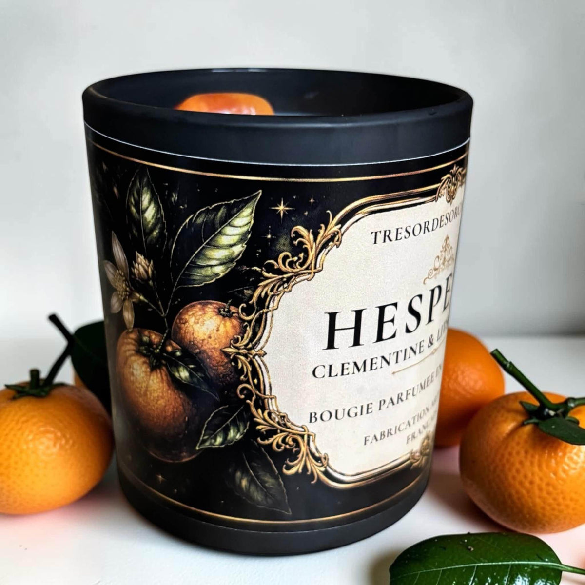 Bougie parfumé "Hespérie", bougie parfum orange