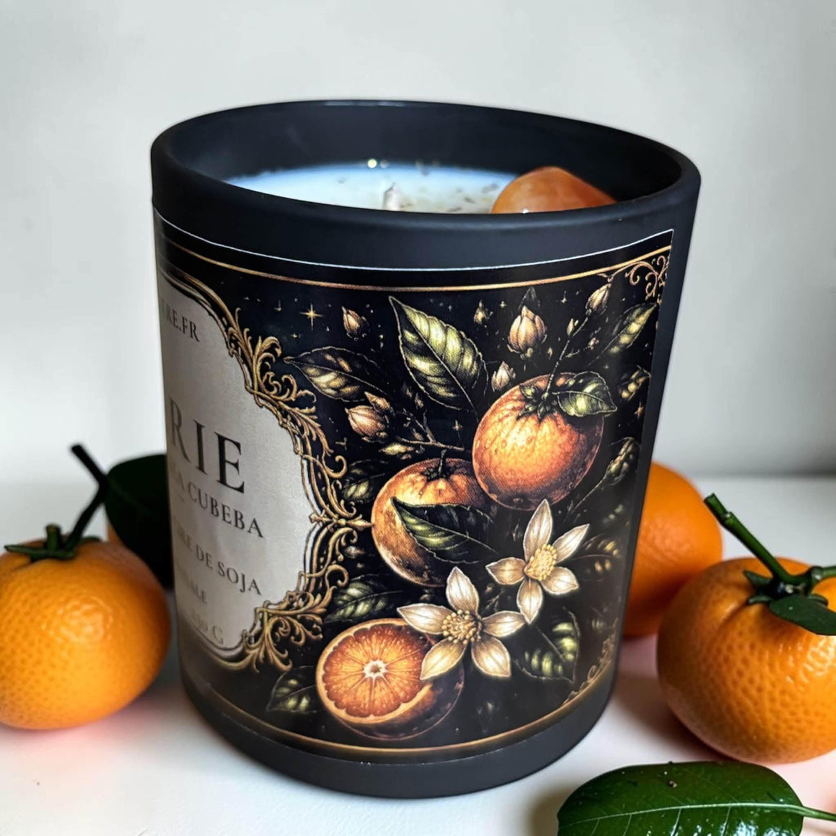 Bougie parfumé "Hespérie", bougie parfum orange