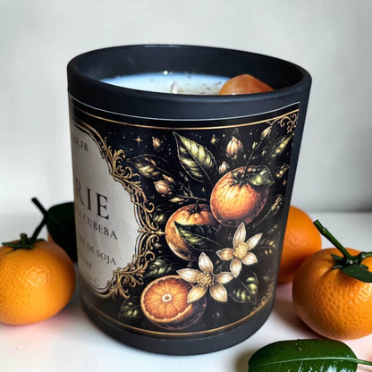 Bougie parfumé "Hespérie", bougie parfum orange