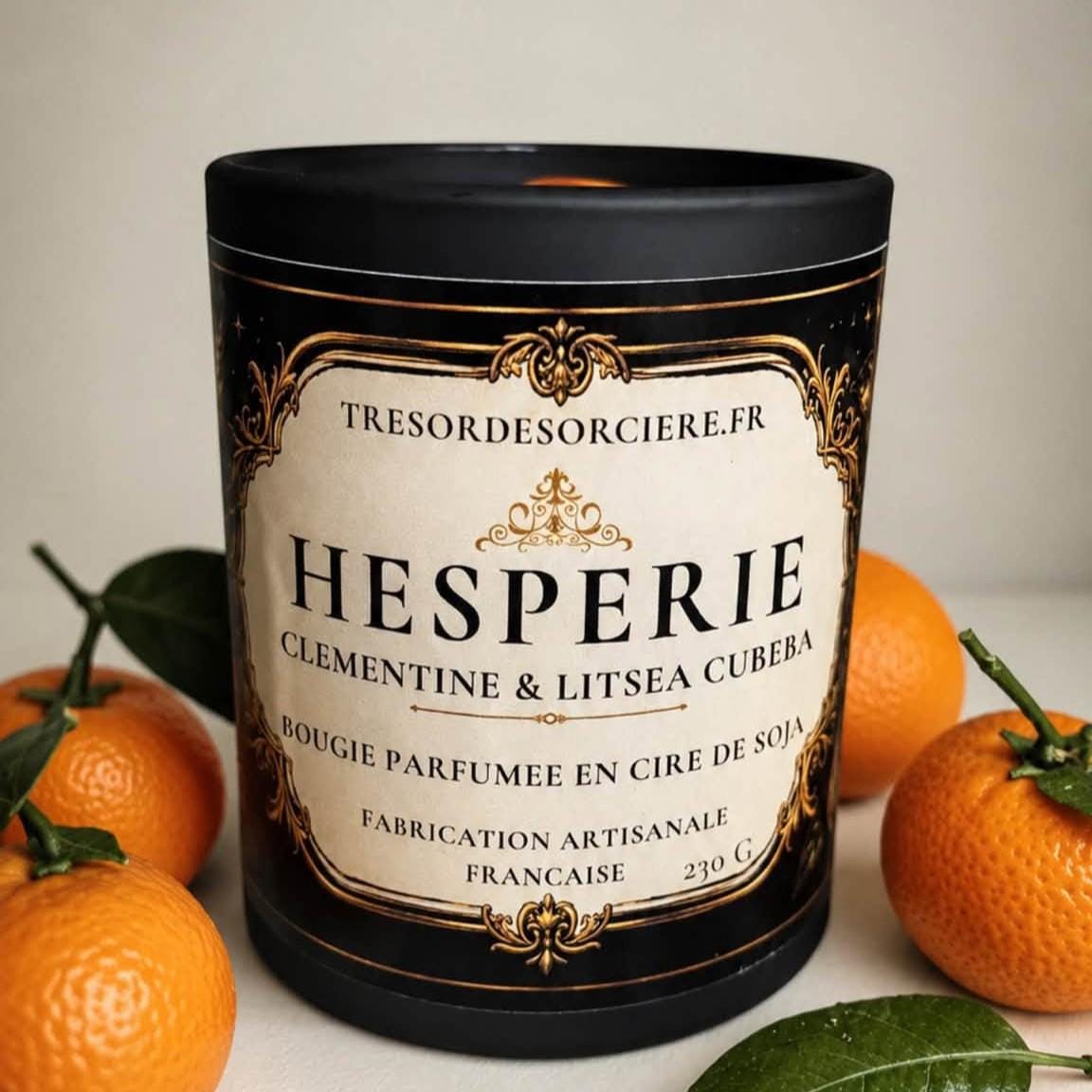 Bougie parfumé "Hespérie", bougie parfum orange