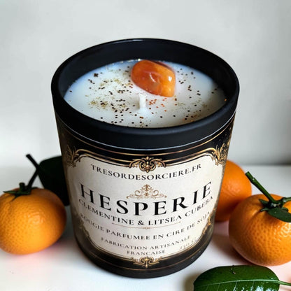 Bougie parfumé "Hespérie", bougie parfum orange