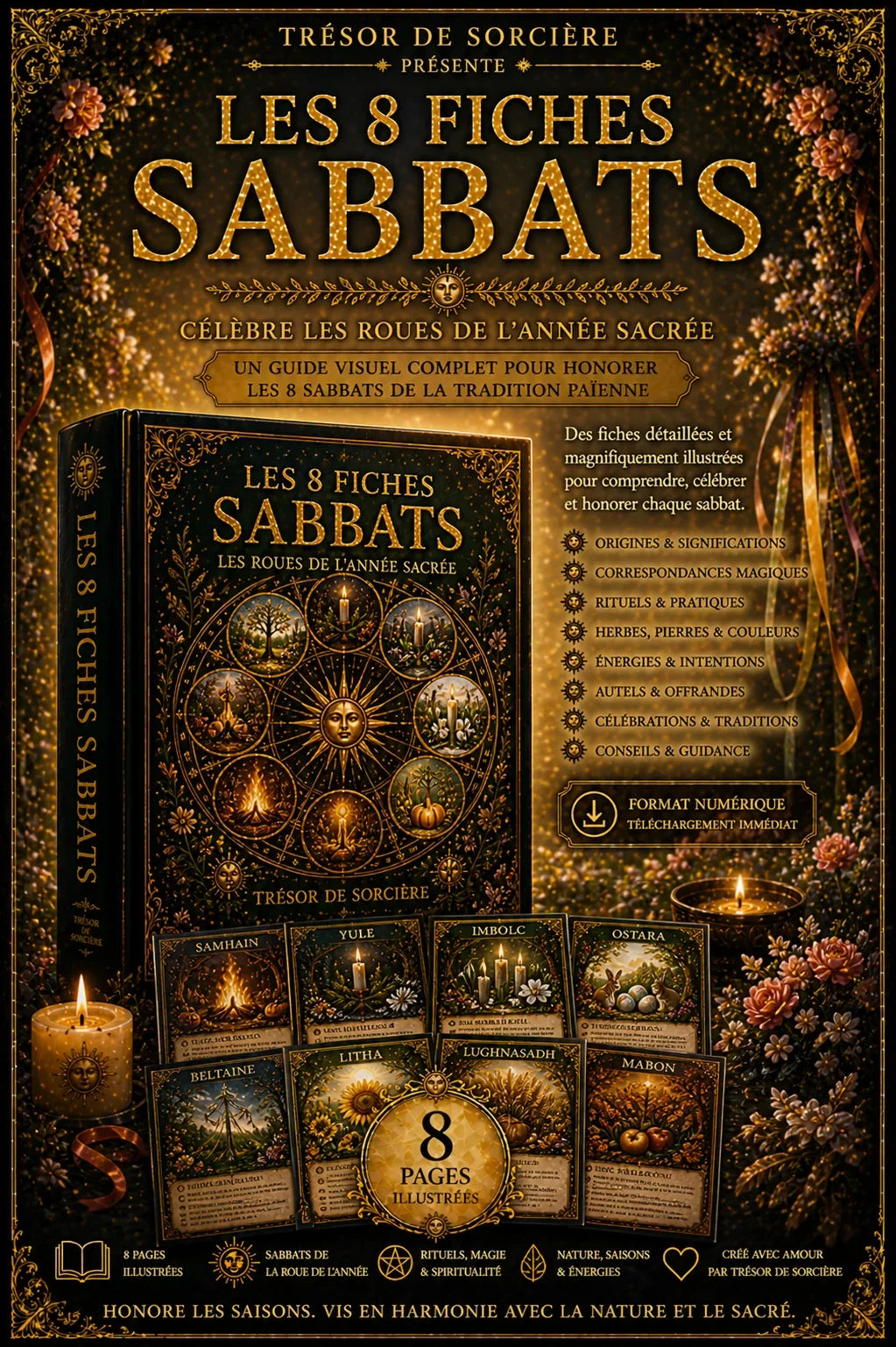 Téléchargement affiches A3- A4 "les 8 sabbats sorcière"