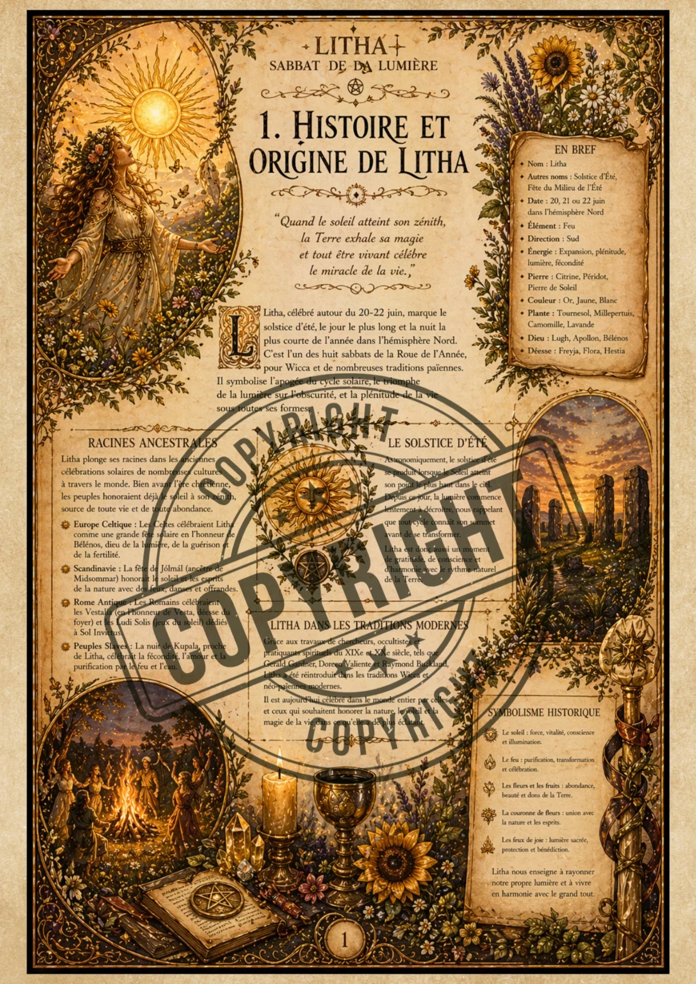 Téléchargement grimoire 15 pages "Le sabbat de Litha"