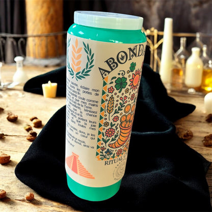 Bougie de neuvaine "rituel abondance", bougie 9 jours