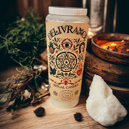 Bougie de neuvaine "rituel de délivrance", bougie 9 jours