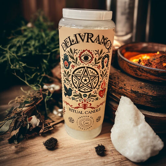 Bougie de neuvaine "rituel de délivrance", bougie 9 jours
