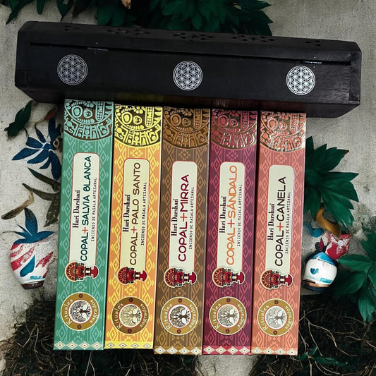 Pack 5 encens Tribal Soul série copal + coffre porte encens