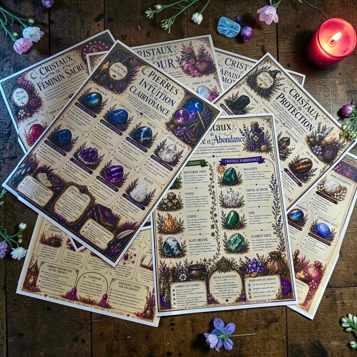 Téléchargement 12 "pages de grimoire "les cristaux"