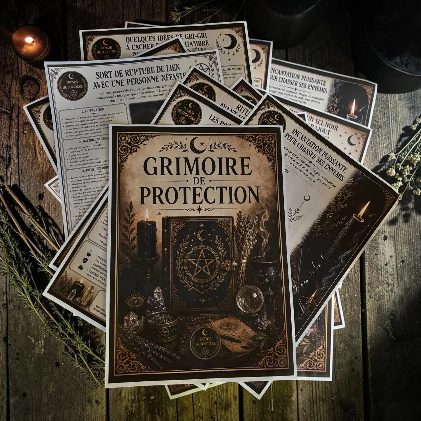 Téléchargement "grimoire de protection" 30 pages, pages de grimoire